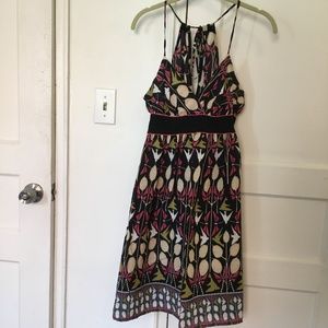 Empire waist tropical print cotton sundress